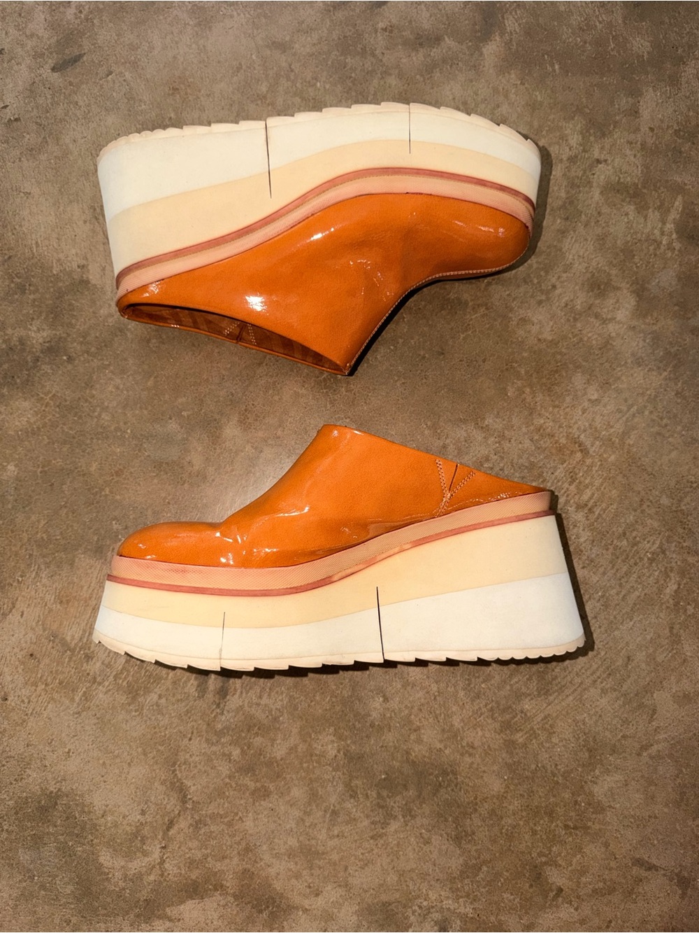 Naked Feet Coach Patent Platform Wedge Mules Clogs Shoes 10 Fall Photos - Picture 1 of 9